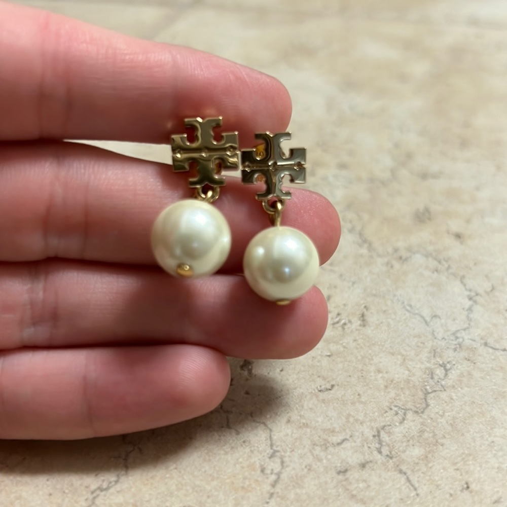 Tory Burch pearl drop earrings